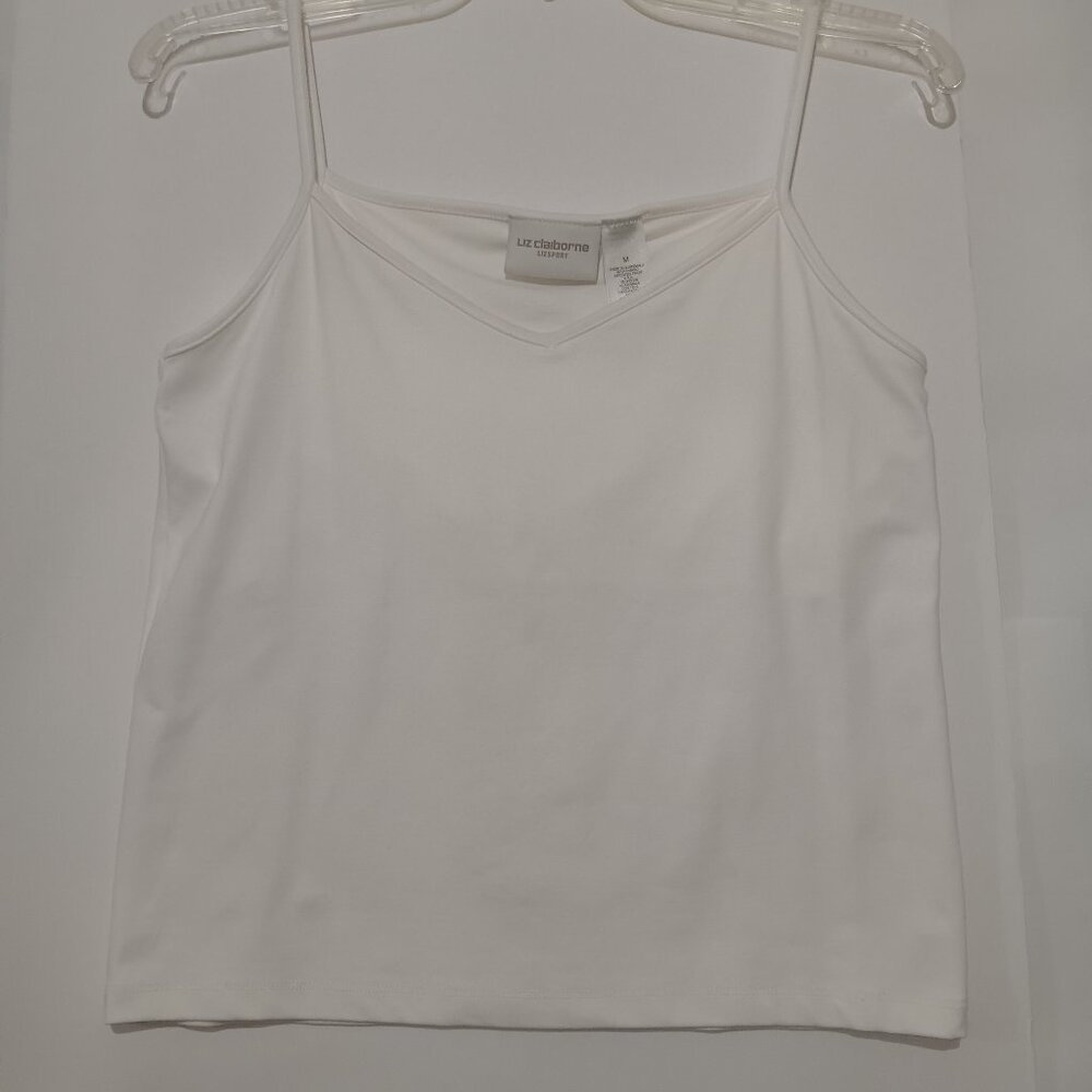 Liz Claiborne Casual tank top for women M - White color.